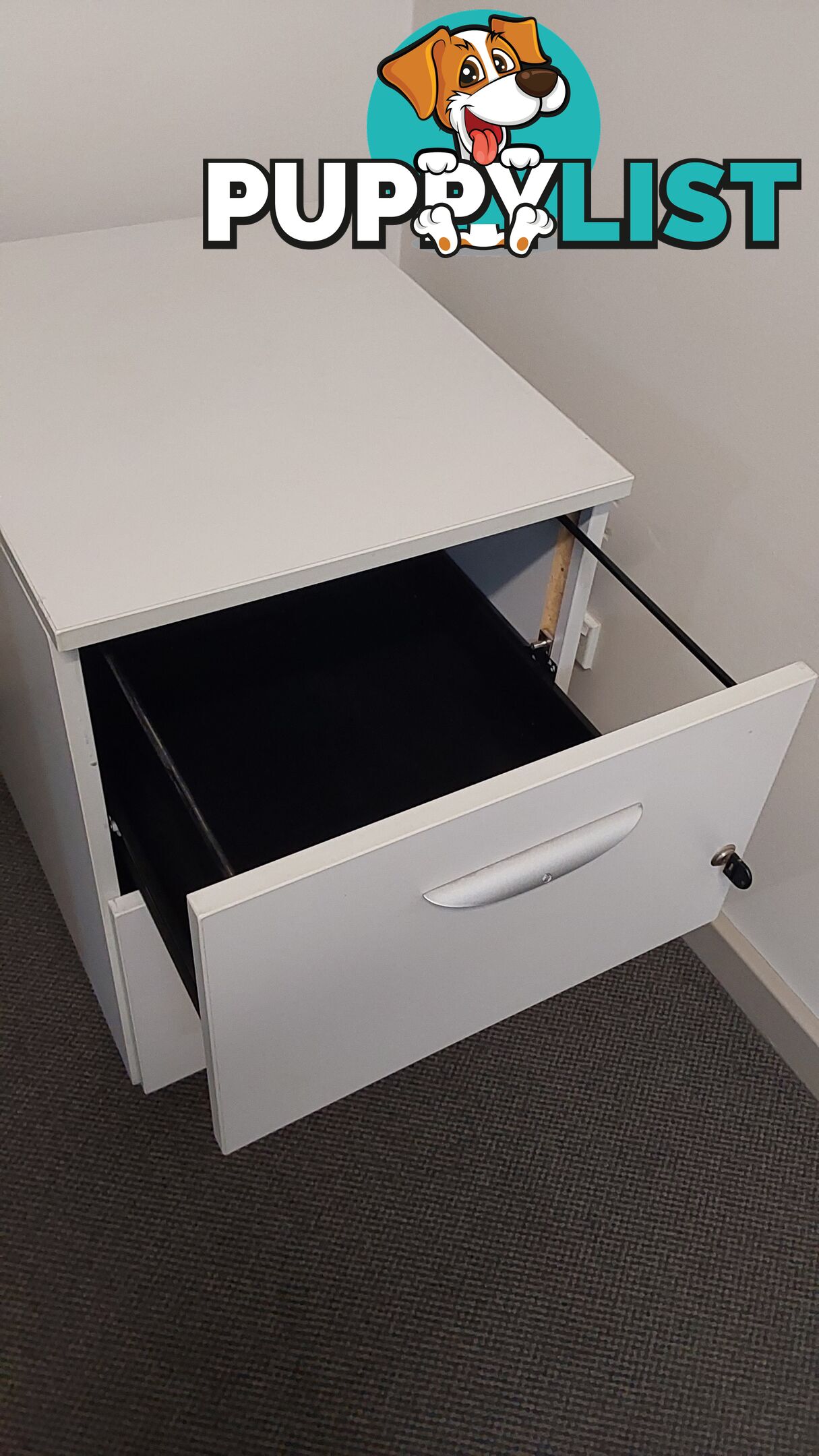 2 Drawer Mobile Pedestal (Off-white)