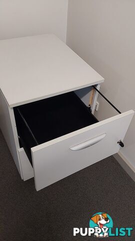 2 Drawer Mobile Pedestal (Off-white)