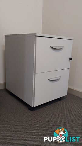 2 Drawer Mobile Pedestal (Off-white)