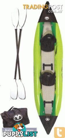 Brand new Aqua Marina K2 double inflatable kayak package with high pressure airdeck floor.