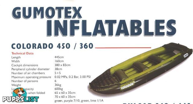 Brand new Gumotex top quality Colorado White water rafts. 