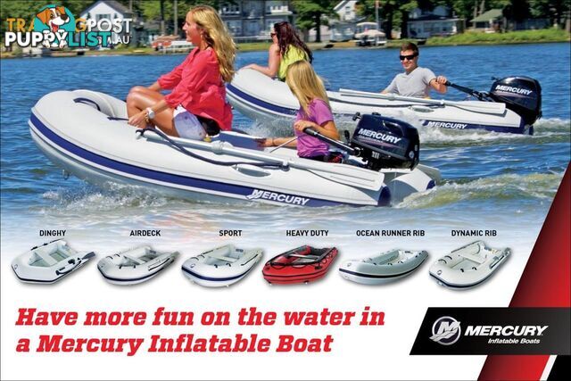 New Mercury Hypalon Inflatable boats - many models to choose from all with 5 year warranty!