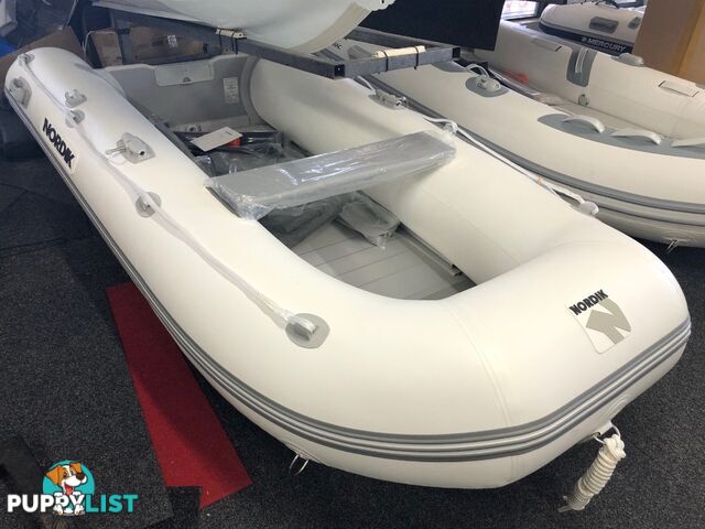 Brand new Nordik 320 ALU floor inflatable boat with welded seams reduced from $2999 to $2699 and comes with a free boat cover!