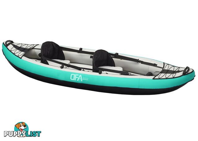 Brand new DFA Sports Colorado 2 person inflatable kayak package with 2 paddles, 2 seats, a hand pump and carry bag reduced from $799 to $599!