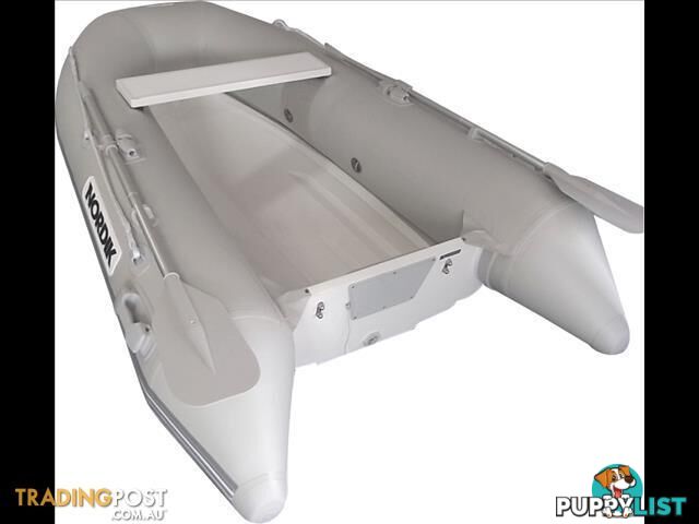 Brand new Nordik 250 fibreglass RIB with welded seams reduced from $3159 to only $2799 with a free boat cover!