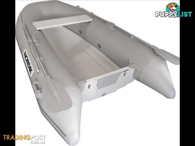 Nordik 2.85m Fibreglass RIB with welded seams reduced from $3619 to $3299 with a free boat cover.