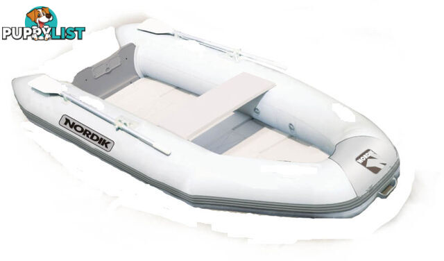 Brand new Nordik 265 Airdeck inflatable boat featuring welded seams reduced from $2399 to $2099 with a free boat cover!