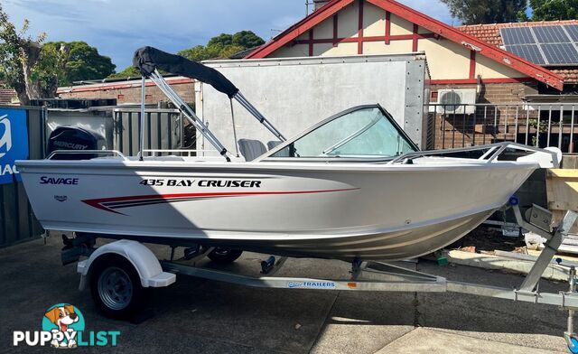 Brand new Savage 435 Bay Cruiser aluminium runabout in stock. 