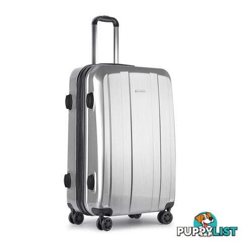 Hard Shell Travel Luggage with TSA Lock Silver