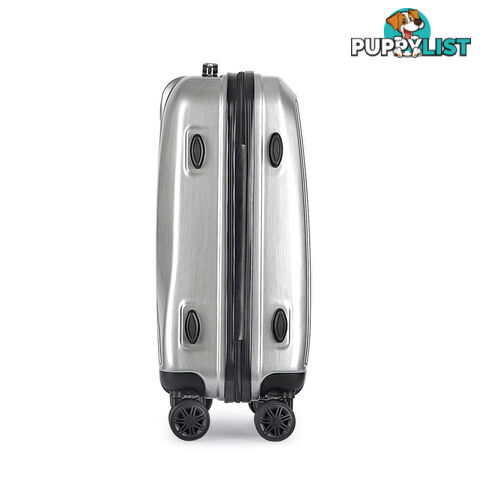 Hard Shell Travel Luggage with TSA Lock Silver