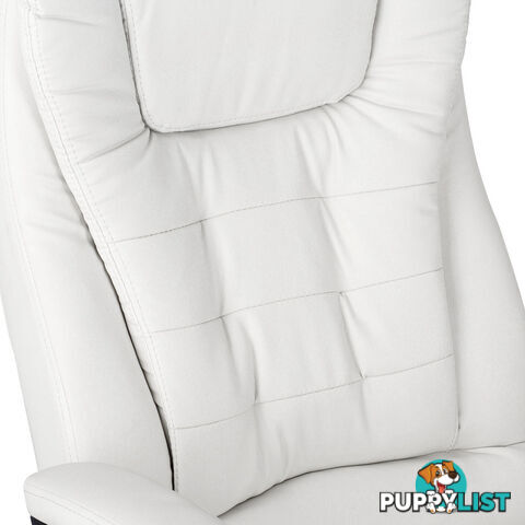 8 Point Massage Executive PU Leather Office Computer Chair White