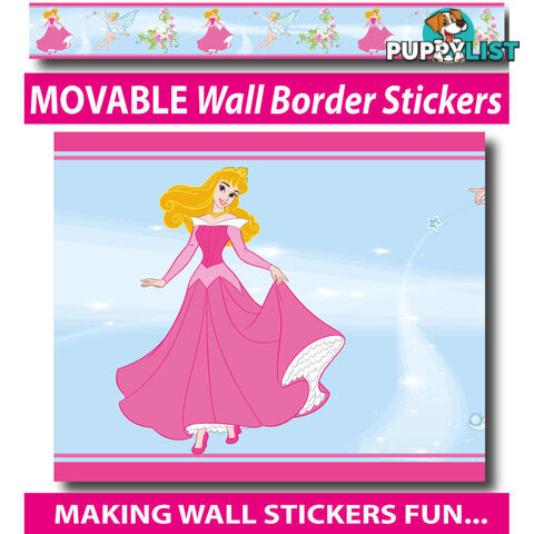 Girls Princess Wall Border Stickers - Totally Movable