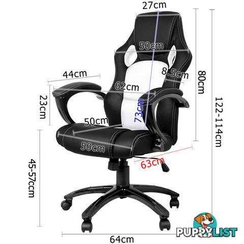 Executive PU Leather Office Computer Chair Black White