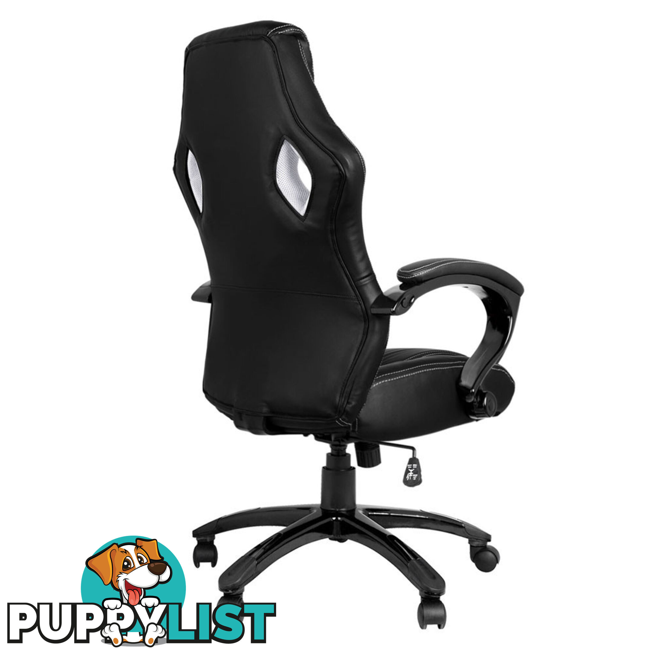 Executive PU Leather Office Computer Chair Black White