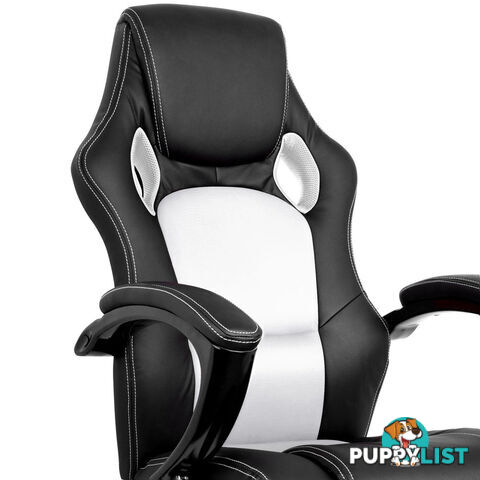 Executive PU Leather Office Computer Chair Black White