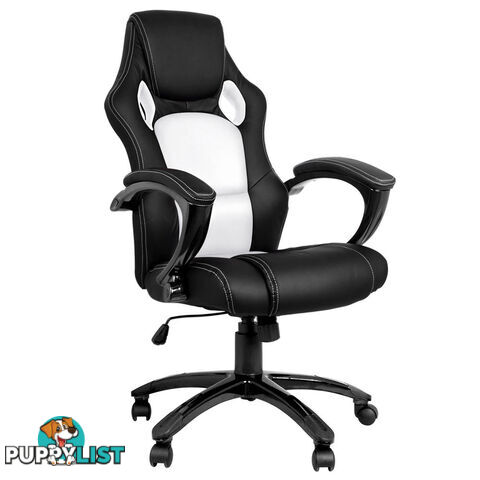 Executive PU Leather Office Computer Chair Black White