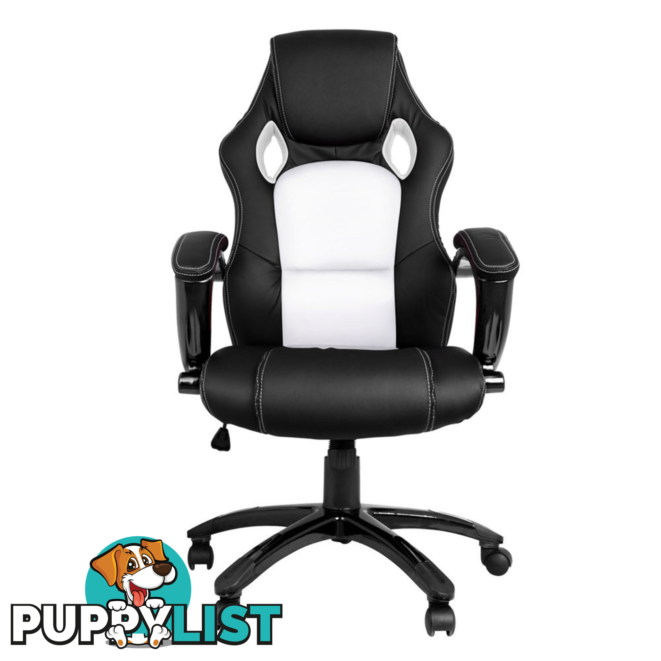 Executive PU Leather Office Computer Chair Black White