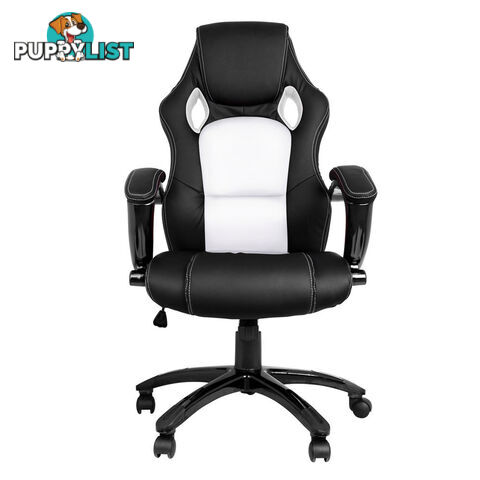 Executive PU Leather Office Computer Chair Black White