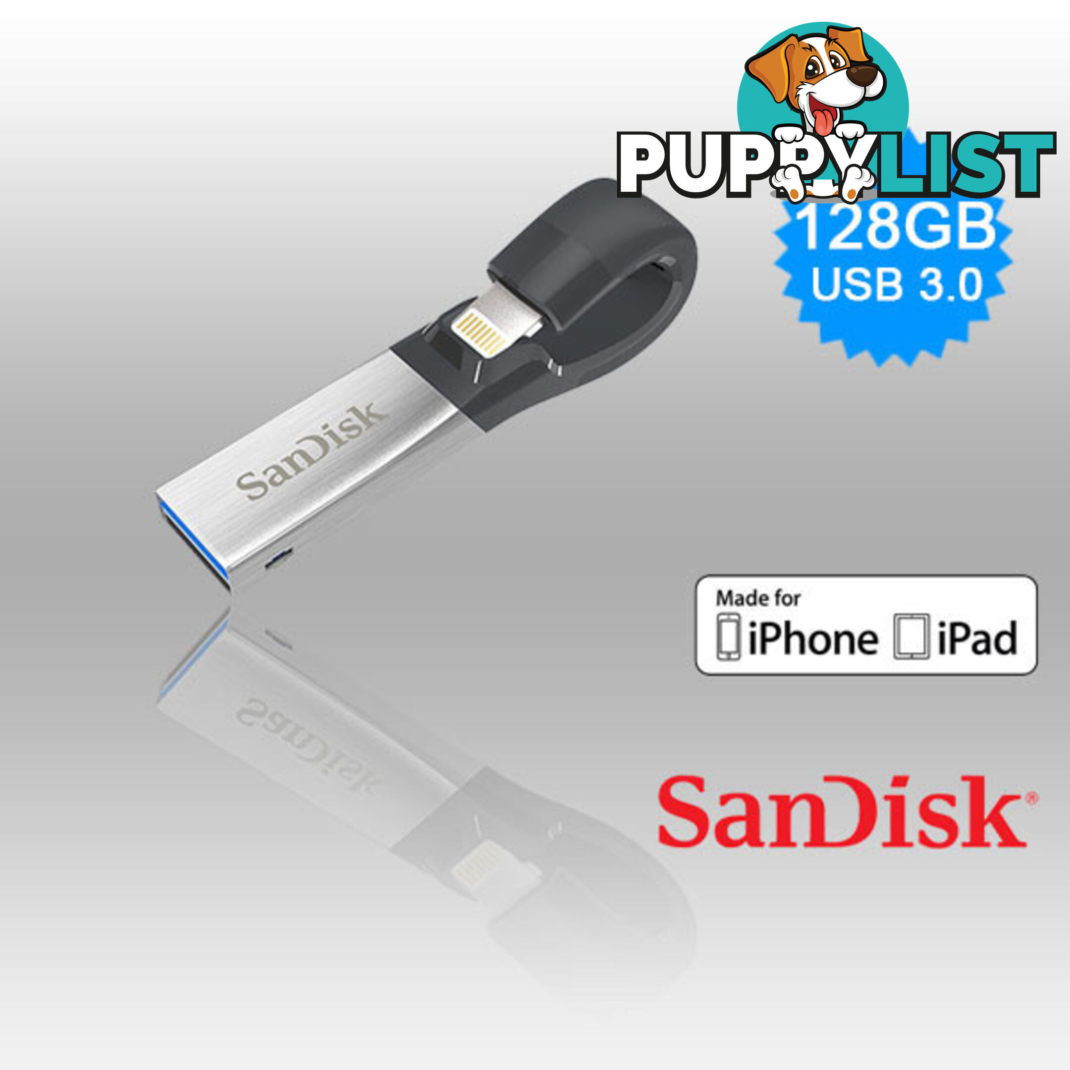 SANDISK IXPAND FLASH DRIVE SDIX30N 16GB GREY IOS USB 3.0  (SDIX30N-016G)