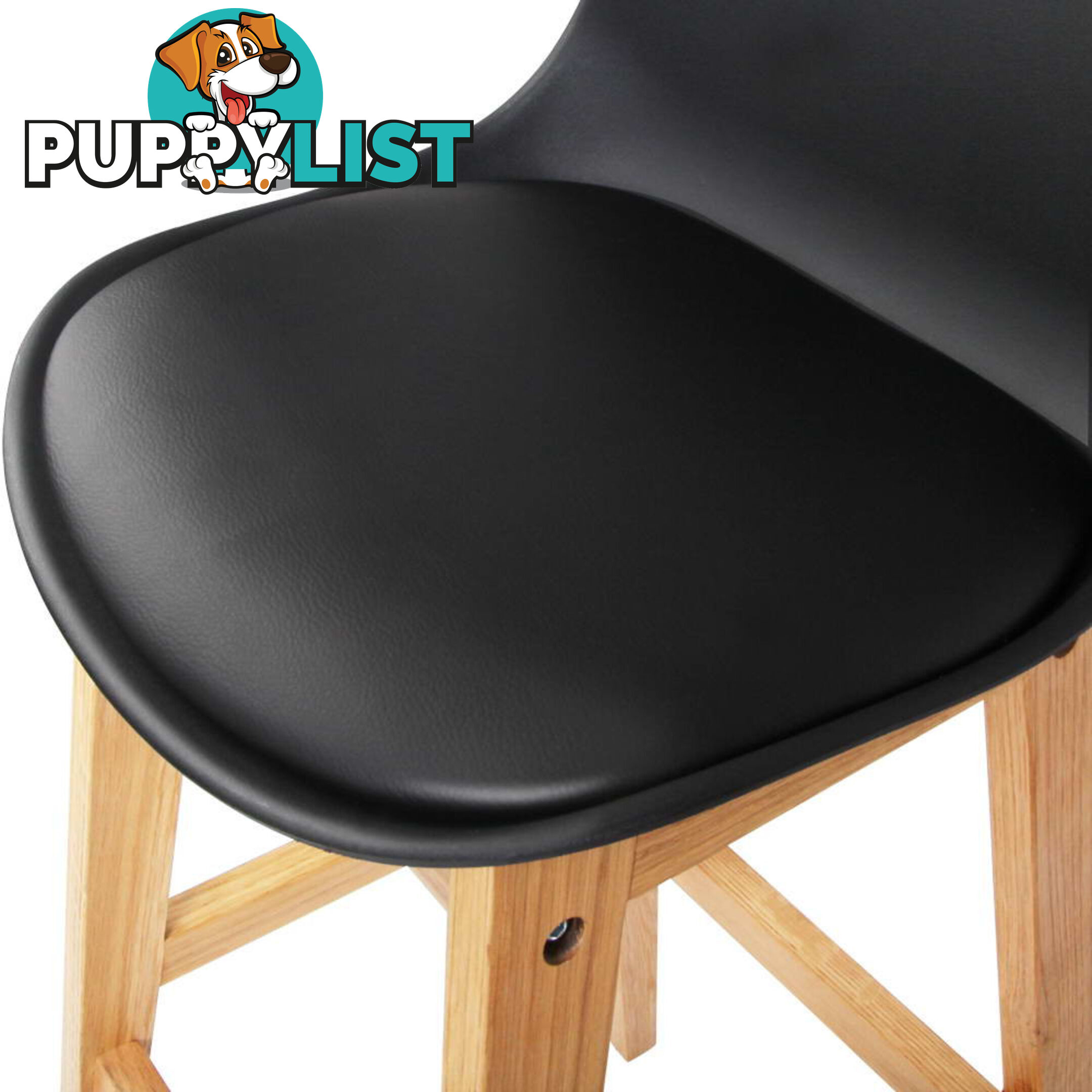 Set of 2 High Seat Back Barstools Black