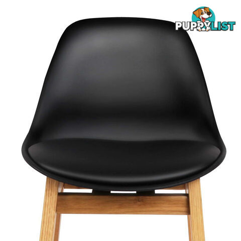 Set of 2 High Seat Back Barstools Black