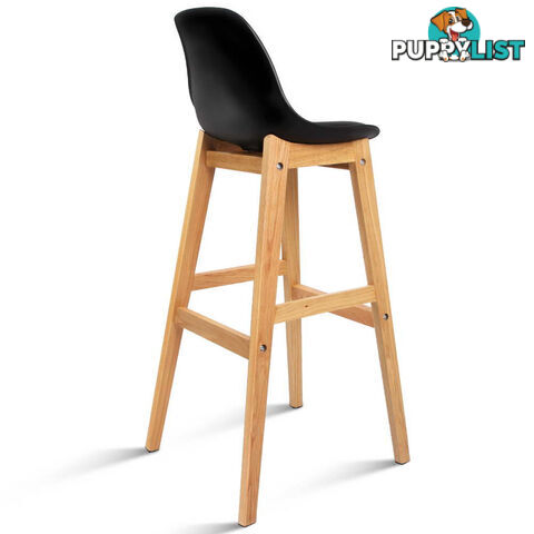 Set of 2 High Seat Back Barstools Black