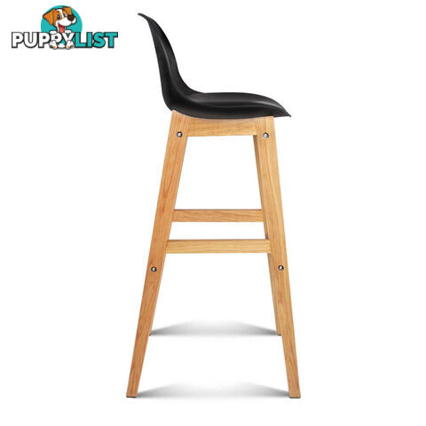 Set of 2 High Seat Back Barstools Black