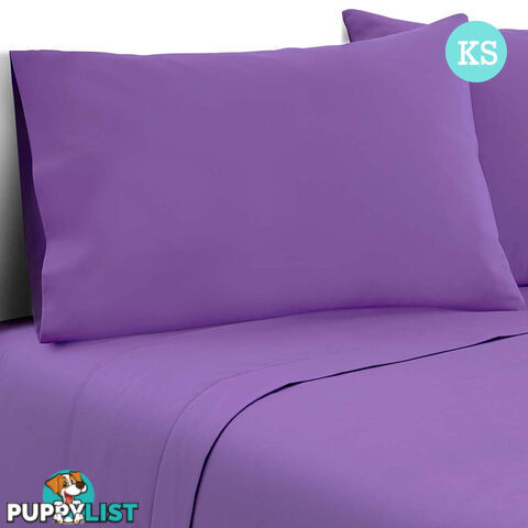 3 Piece Microfibre Sheet Set King Single  Purple