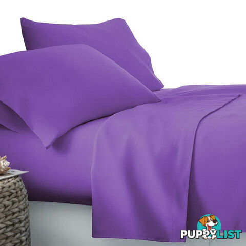 3 Piece Microfibre Sheet Set King Single  Purple