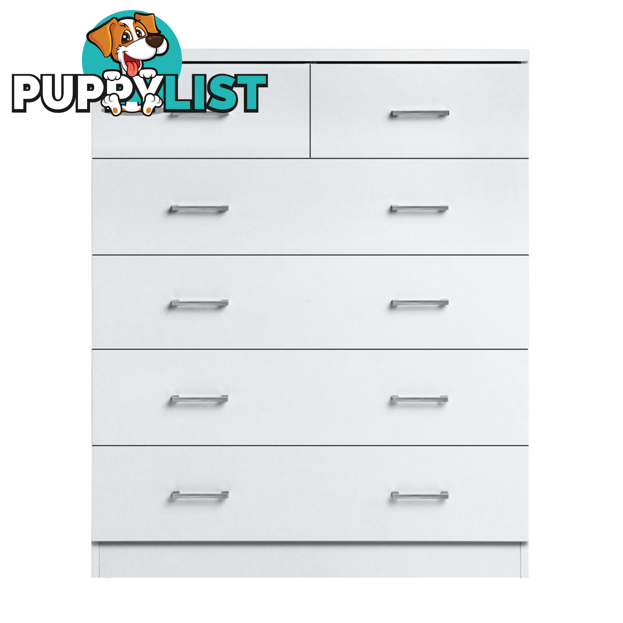 6 Drawer Tallboy Bedroom Storage White