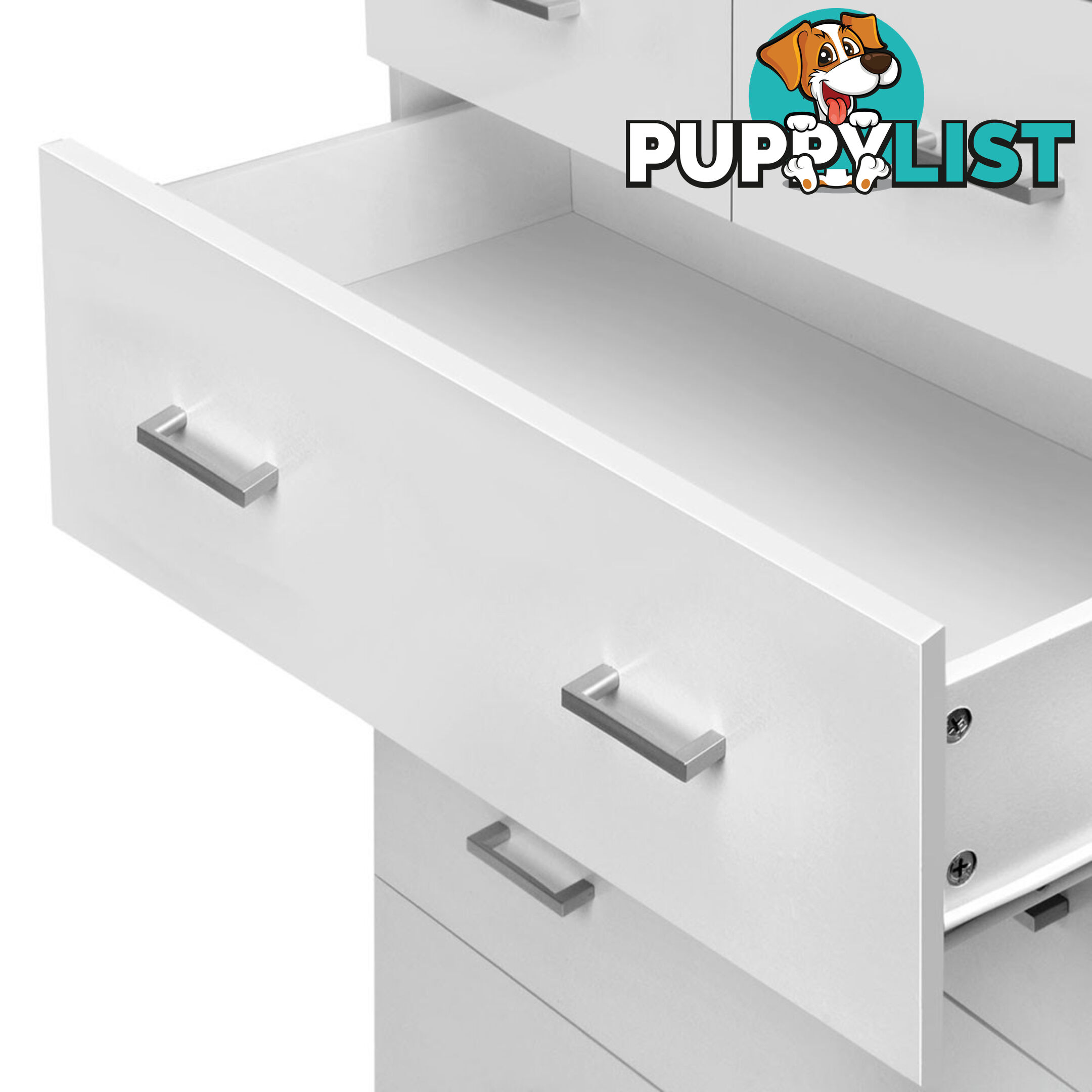 6 Drawer Tallboy Bedroom Storage White