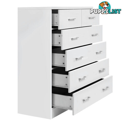 6 Drawer Tallboy Bedroom Storage White