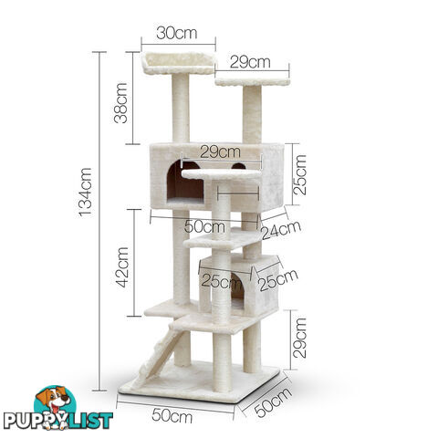 Cat Scratching Post  Tree House Condo 134cm Beige