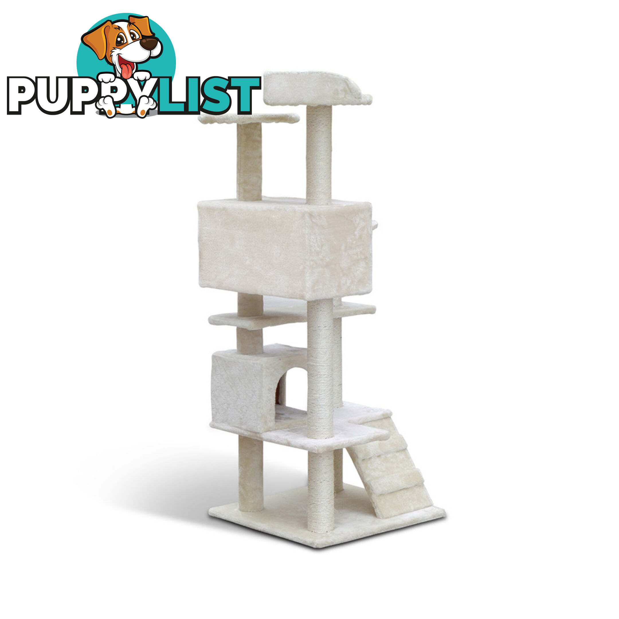 Cat Scratching Post  Tree House Condo 134cm Beige