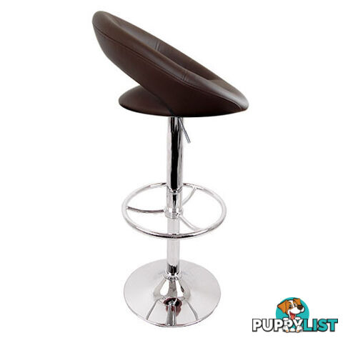 Set of 2 PU Leather Kitchen Bar Stool Chocolate