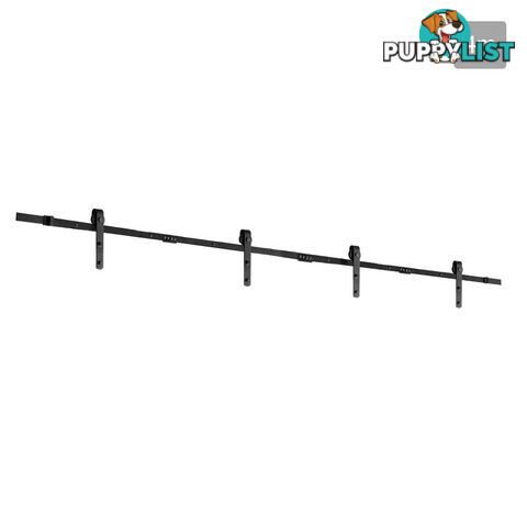 Sliding Door Hardware Track Set Powder Coat Steel Black