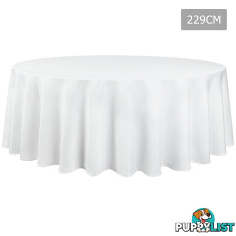 4 Pcs Wedding Table Cloth Round 229cm White