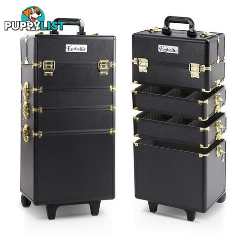 7 in 1 Make Up Cosmetic Beauty Case  Black & Gold