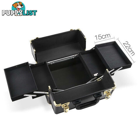 7 in 1 Make Up Cosmetic Beauty Case  Black & Gold