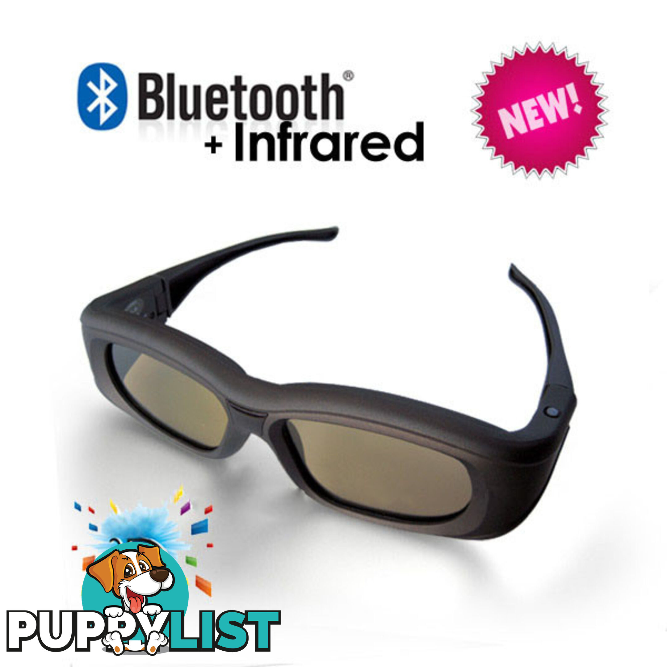 3D Active Glasses with Bluetooth & Infra-Red Technology