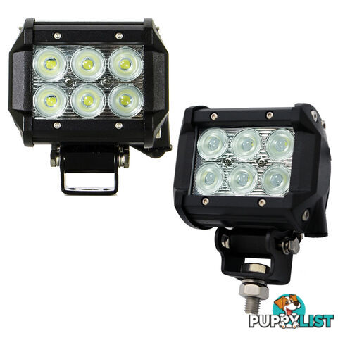 2x 4inch 30W Cree LED Light Bar Flood Work Driving Offroad Lamp Save On 42W