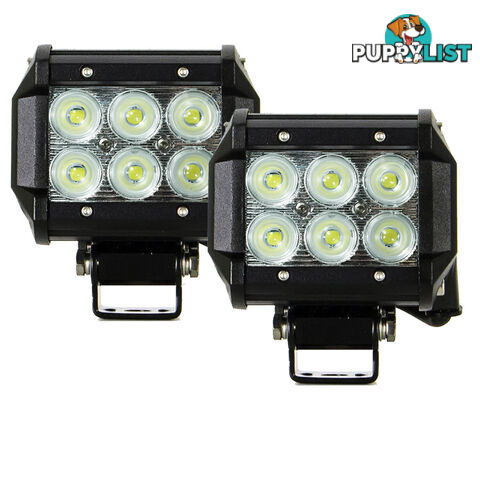 2x 4inch 30W Cree LED Light Bar Flood Work Driving Offroad Lamp Save On 42W