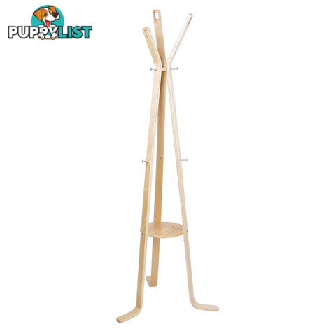 Wooden Coat Rack Clothes Stand Hanger White