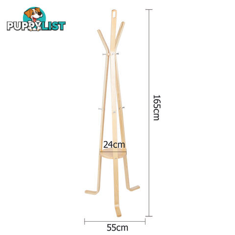 Wooden Coat Rack Clothes Stand Hanger White