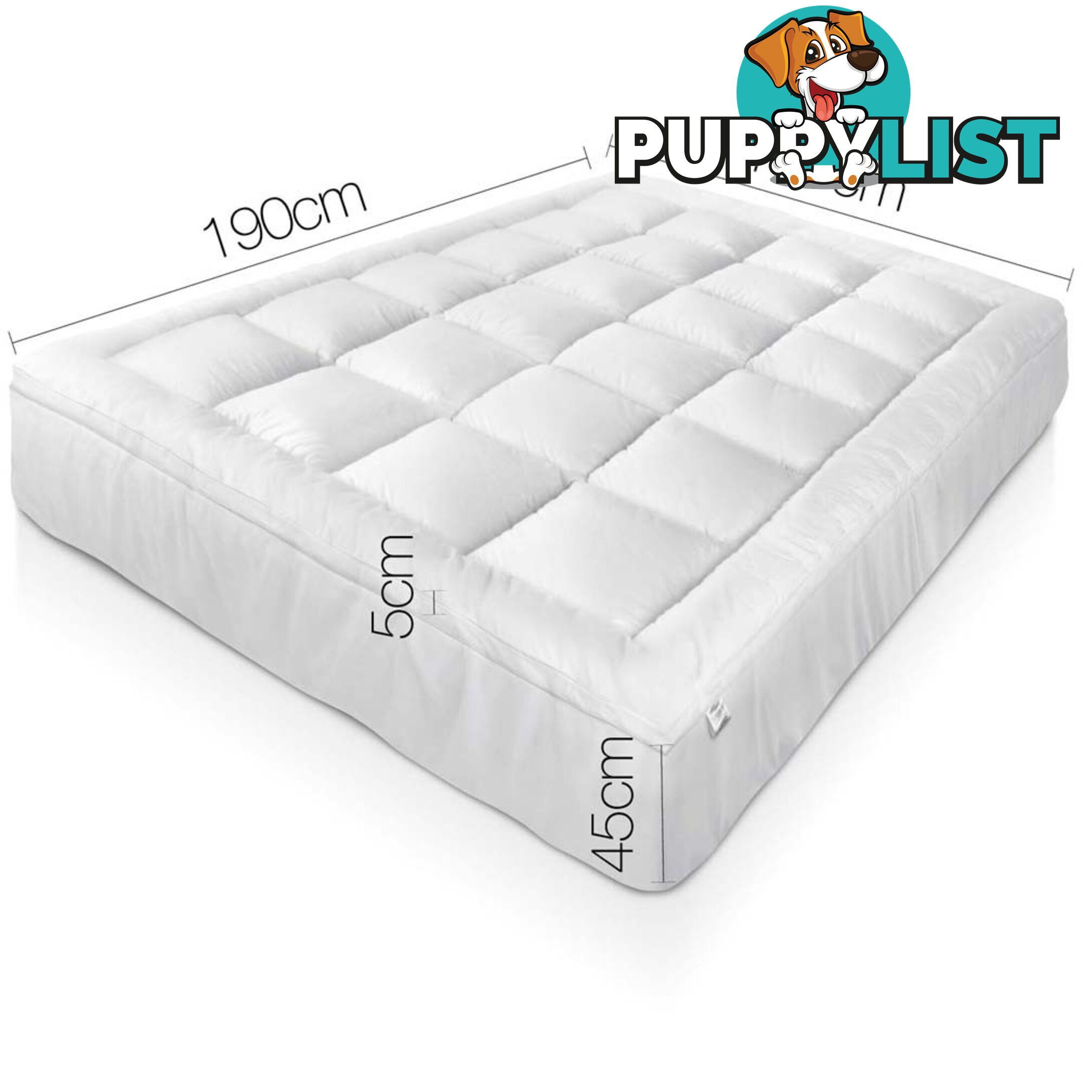 Bamboo Pillowtop Mattress Topper 5cm - Double