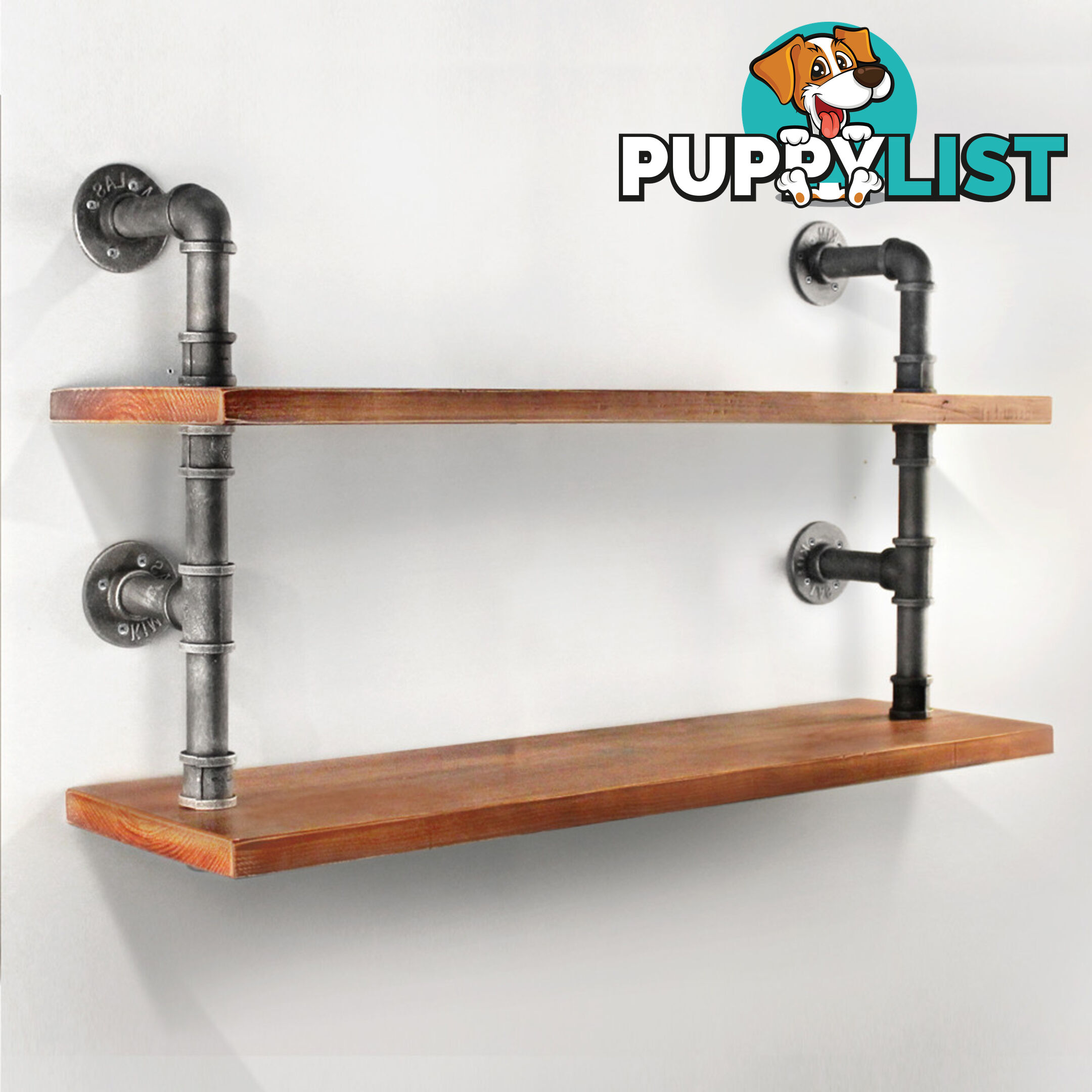 Rustic Industrial DIY Floating Pipe Shelf