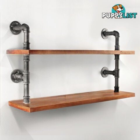 Rustic Industrial DIY Floating Pipe Shelf