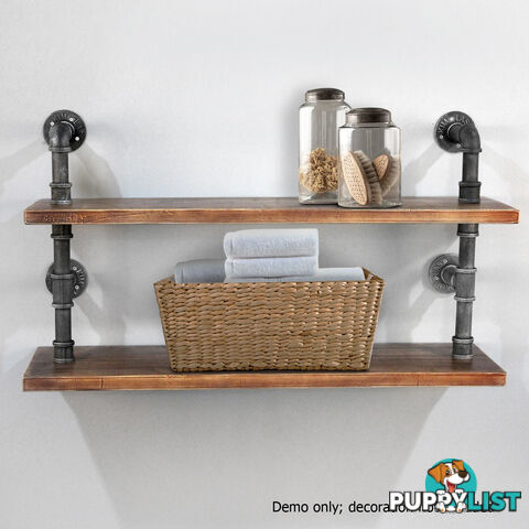 Rustic Industrial DIY Floating Pipe Shelf