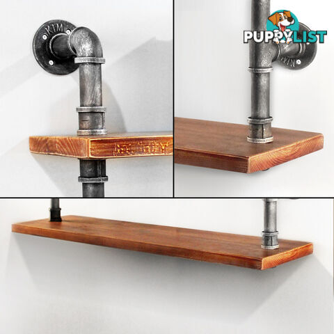 Rustic Industrial DIY Floating Pipe Shelf