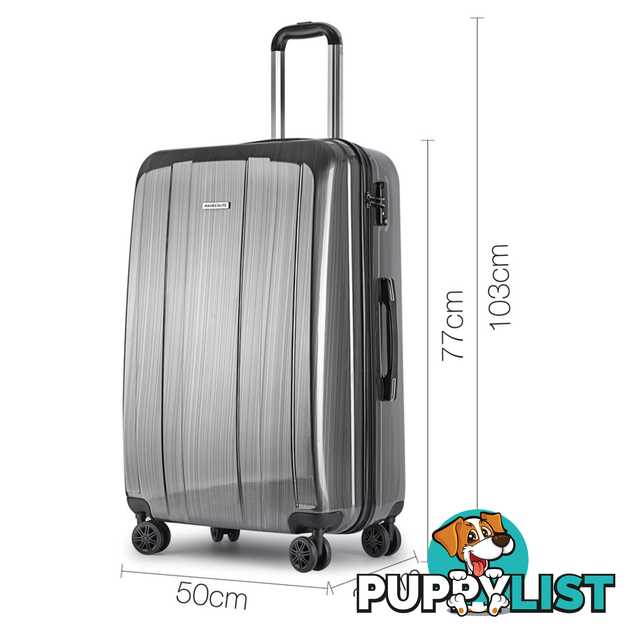 Hard Shell Travel Luggage with TSA Lock Grey